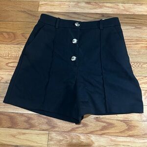 Zara Black High Waisted 3 Button Shorts Medium